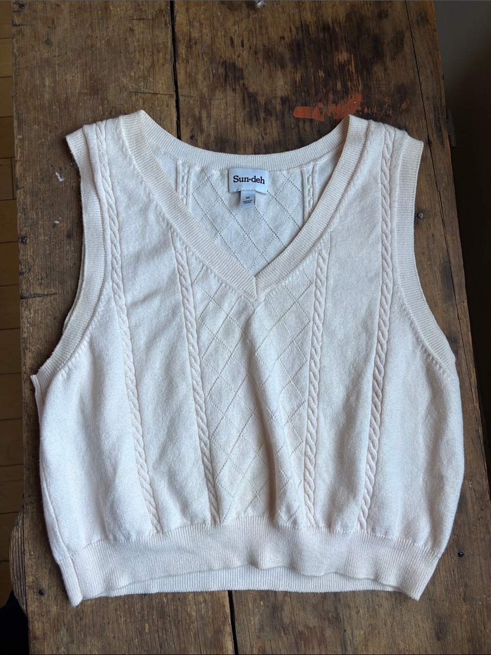 Sunday Best “Sundae” Aritzia V-Neck Sweater Vest Light pink